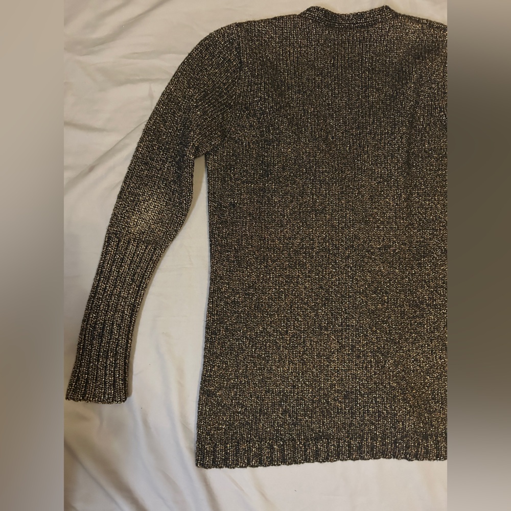 Jenni Kayne gold black sparkly sweater cardigan Size Small - Picture 10 of 14